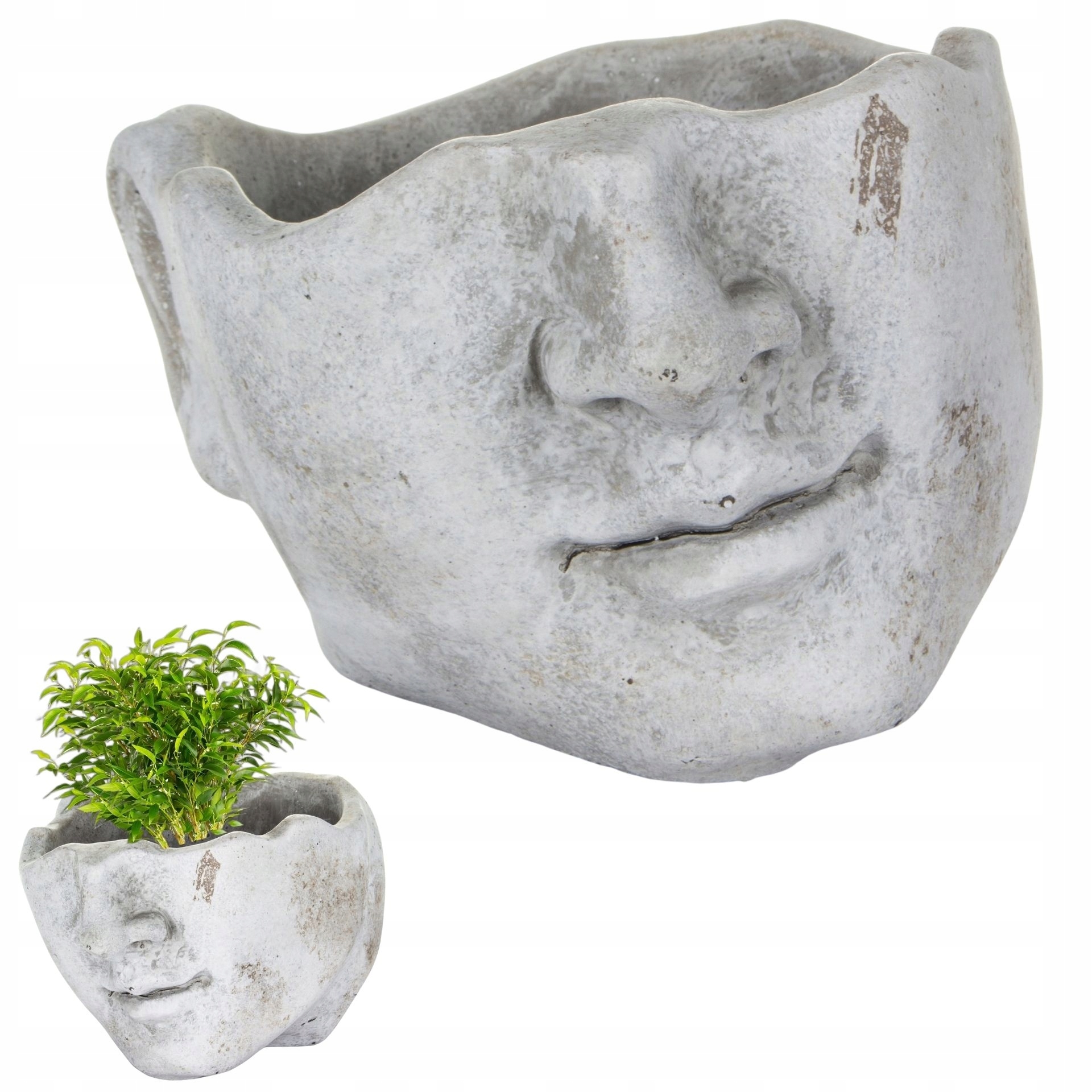 Kvetináč Duwen 15 cm x 18 x 11,5 cm priemer 18 cm keramika odtiene sivej a striebornej
