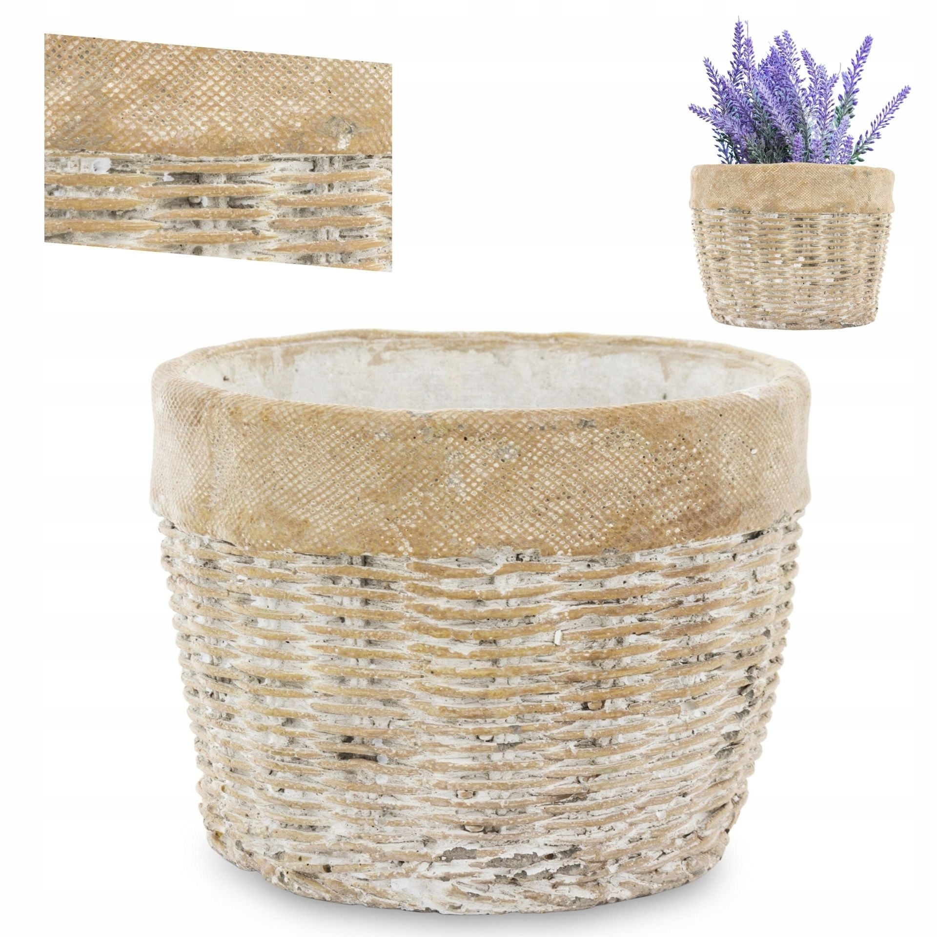 Kvetináč Duwen 17,5 cm x 17,5 x 14 cm priemer 17,5 cm keramika odtiene hnedej a béžovej