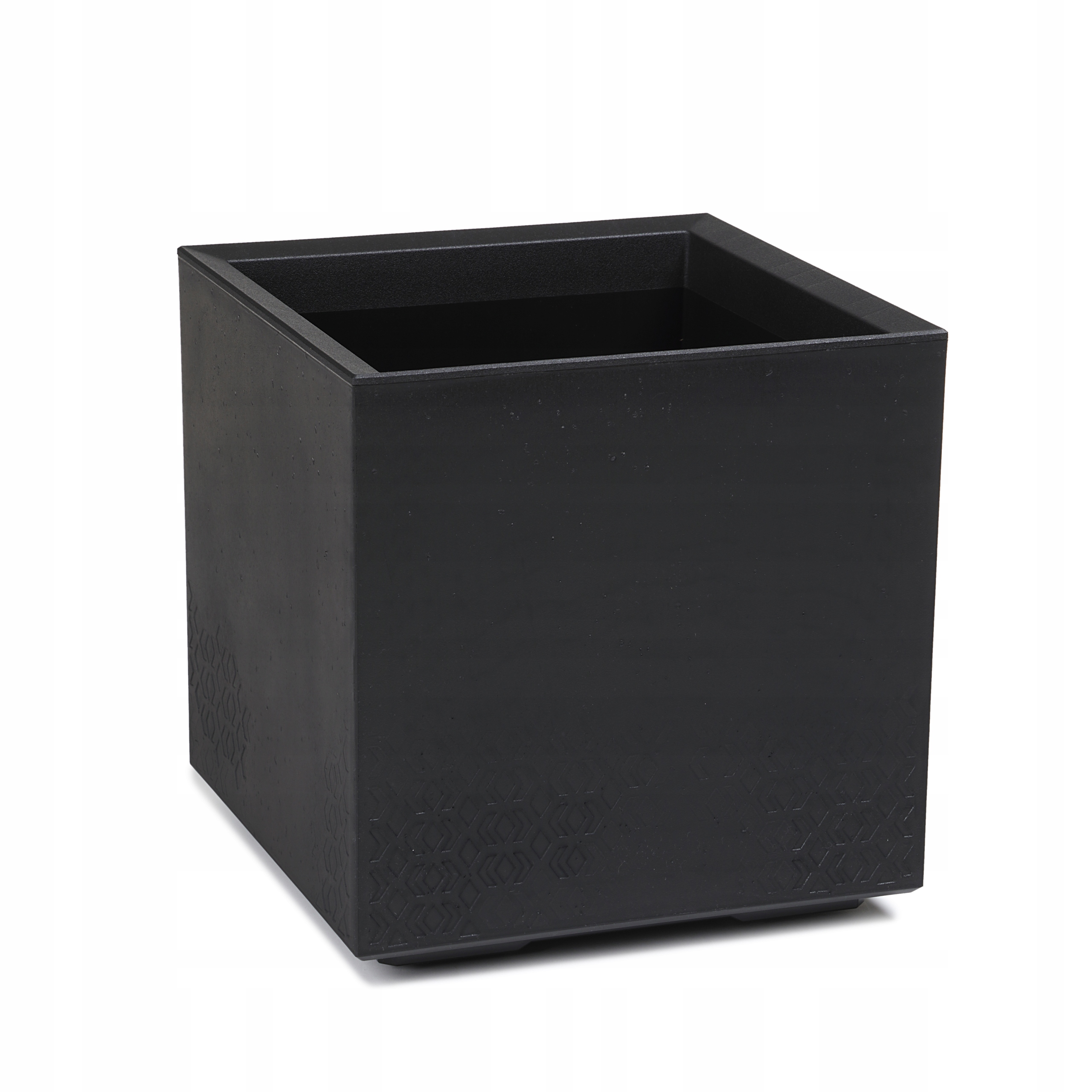 Lamelový kvetináč 39 cm x 39 x 39,4 cm priemer 39 cm plastový čierny