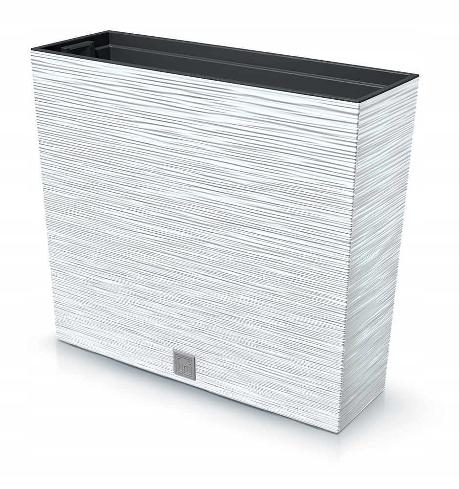 Kvetináč 58 cm x 18 x 49,8 cm, plast, odtiene sivej a striebornej