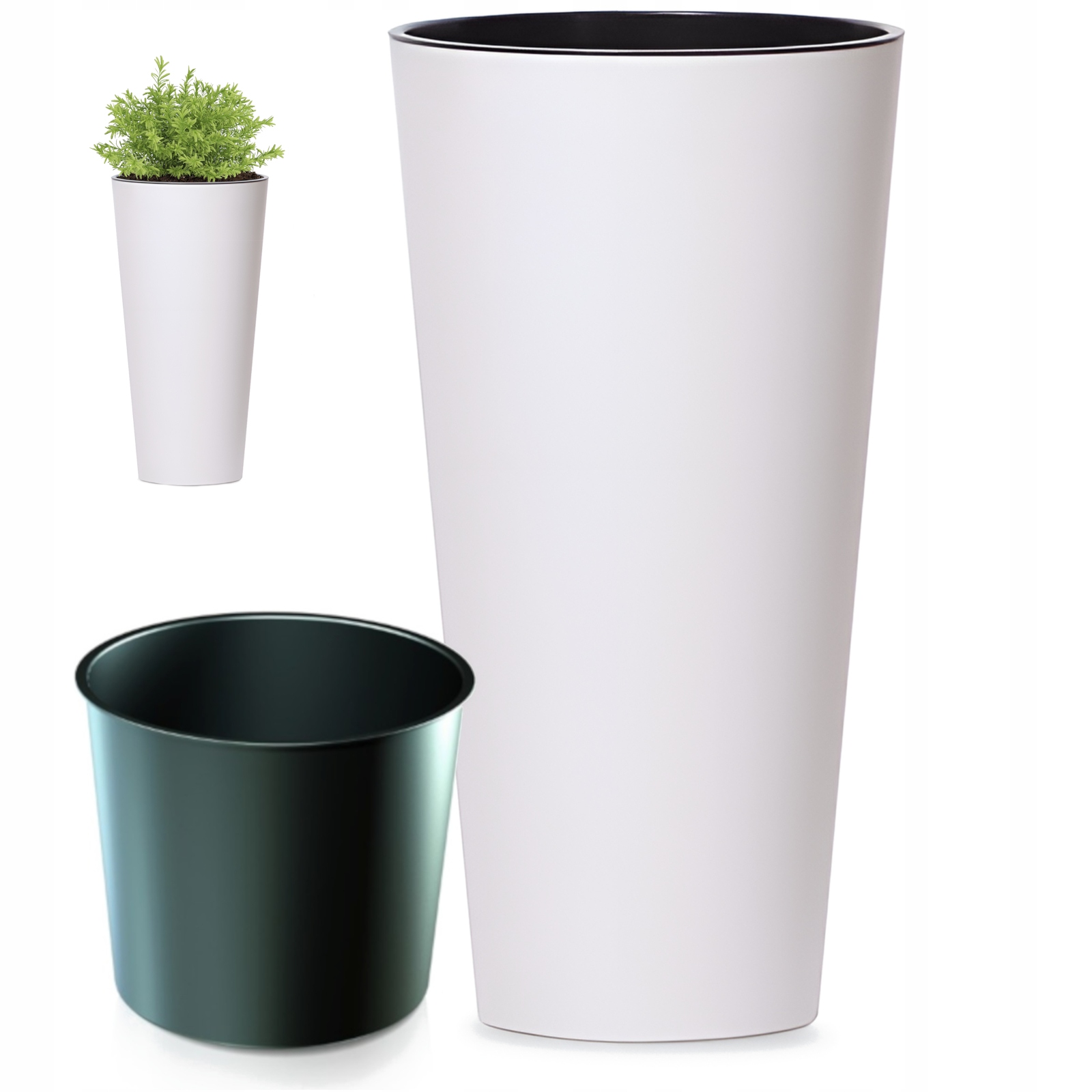 Kvetináč Prosperplast 20 cm x 20 x 38 cm priemer 20 cm plastový biely