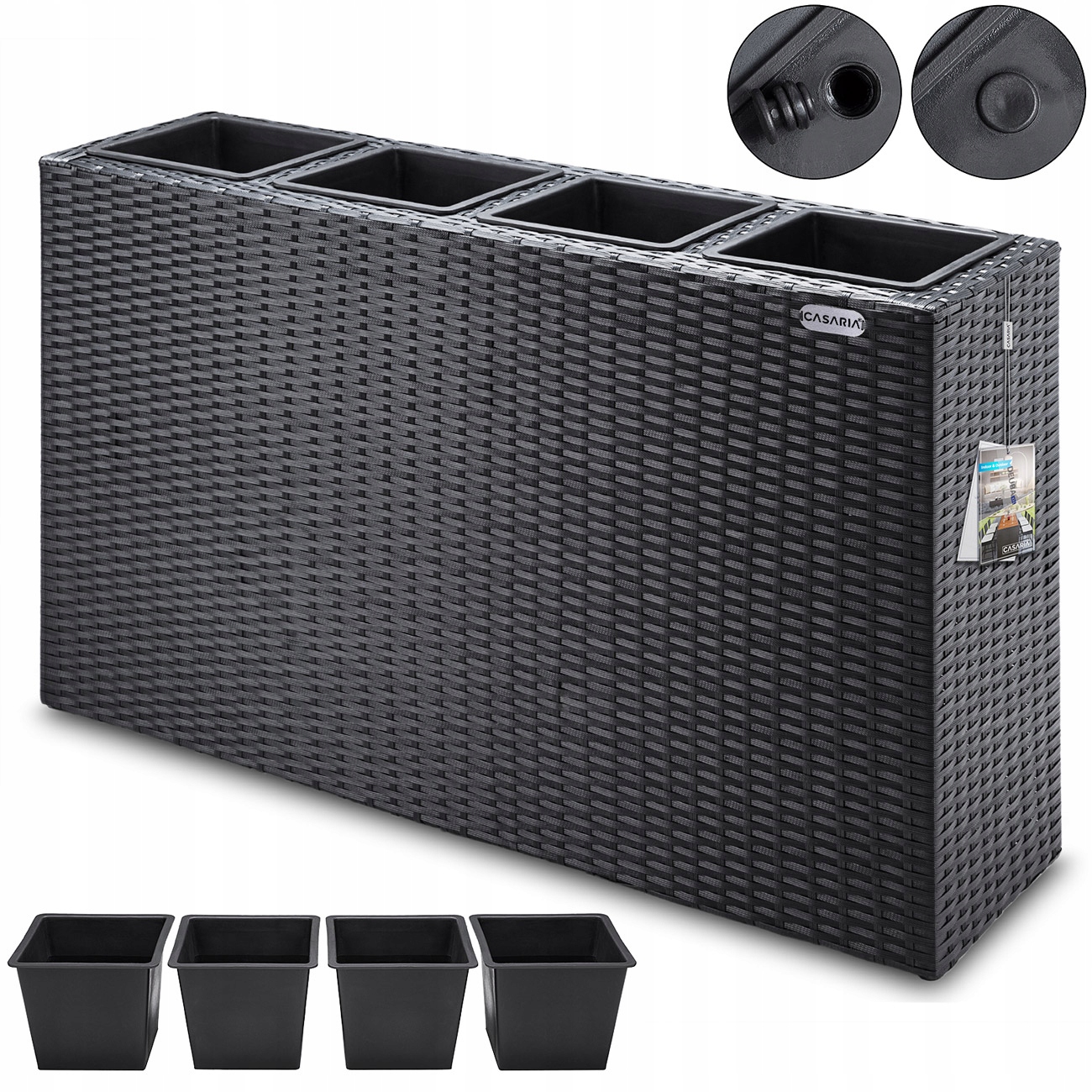 Kvetináč Casaria 95 cm x 27 x 60 cm, plast krémový