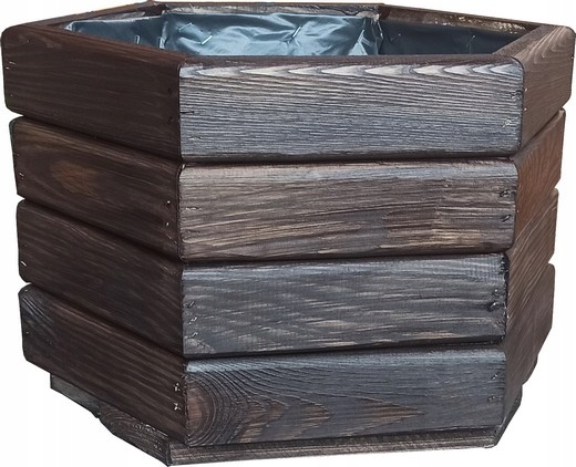 DreFko kvetináč 40 cm x 34 x 26 cm priemer 40 cm drevo palisander