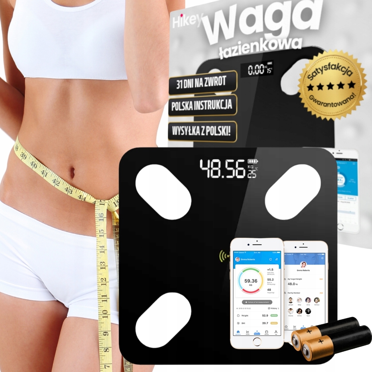 Kúpeľňová váha LTC WG110 + MERANIA CENTIMETER krajčírsky meter 150cm