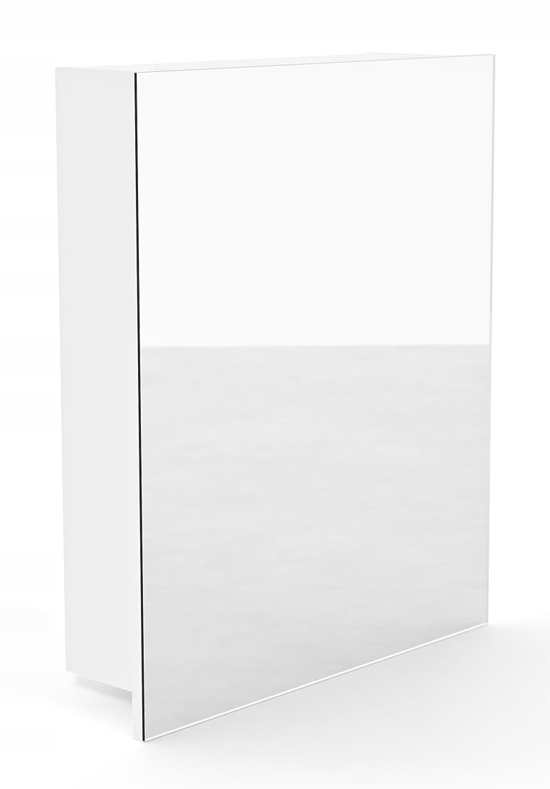 KÚPEĽŇOVÁ SKRIŇKA SO ZRKADLOM A LED OSVETLENÍM 50 CM - MATNÁ BIELA