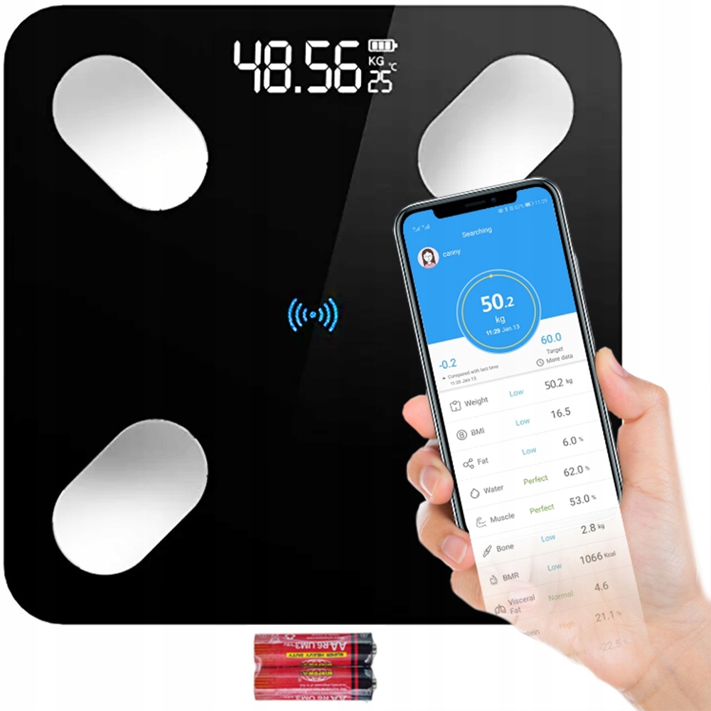 Inteligentná digitálna kúpeľňová váha, max.180 kg