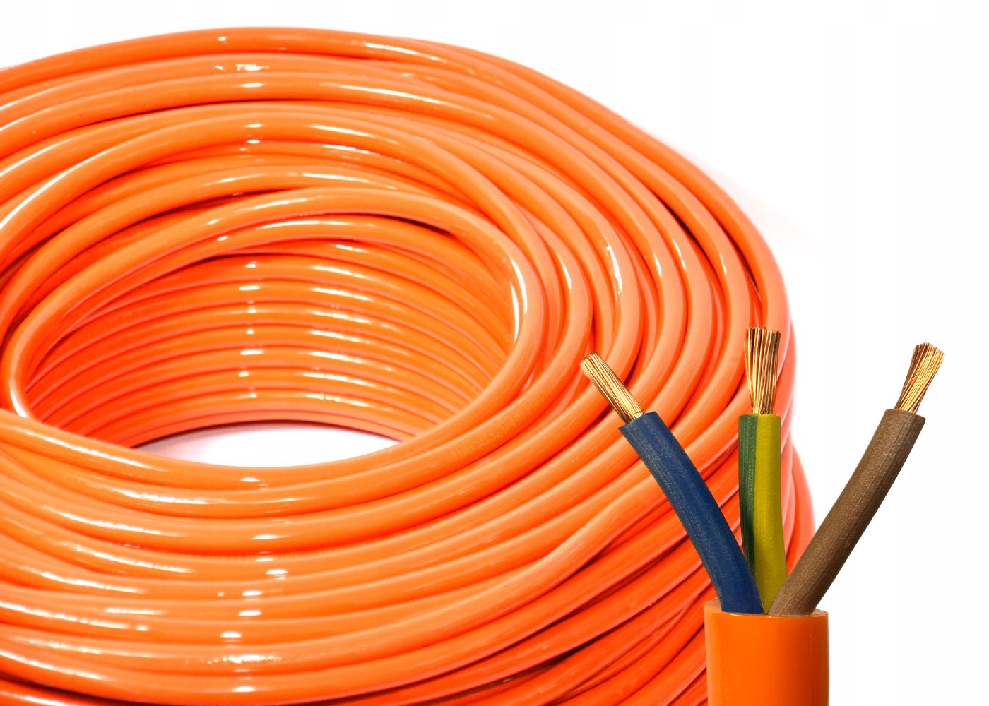 Elektrický kábel okrúhly, flexibilný (prameň), PUR gumová izolácia Hilark 3 x 2,5