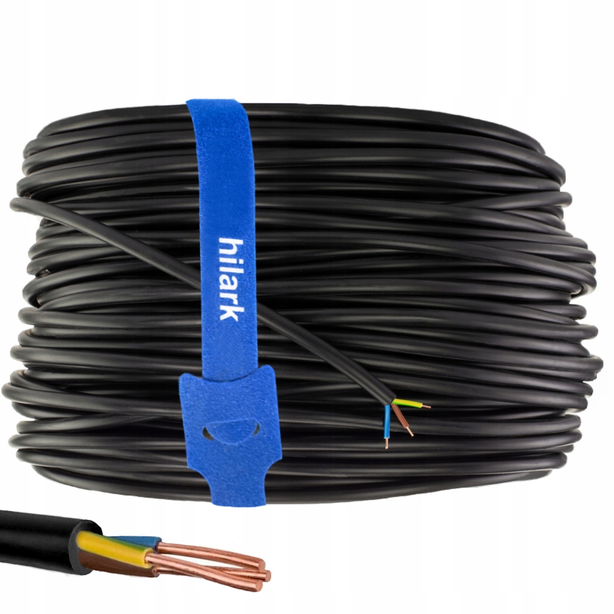 Okrúhly elektrický, inštalačný, zemniaci kábel YKY Hilark 3 x 2,5