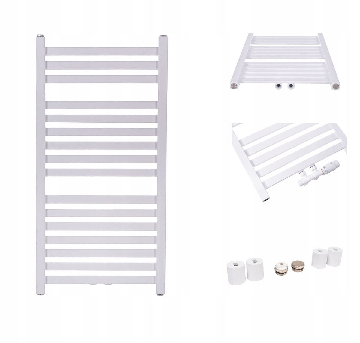 Vodný kúpeľňový radiátor Vinolli 334 W 430 x 950 mm biely