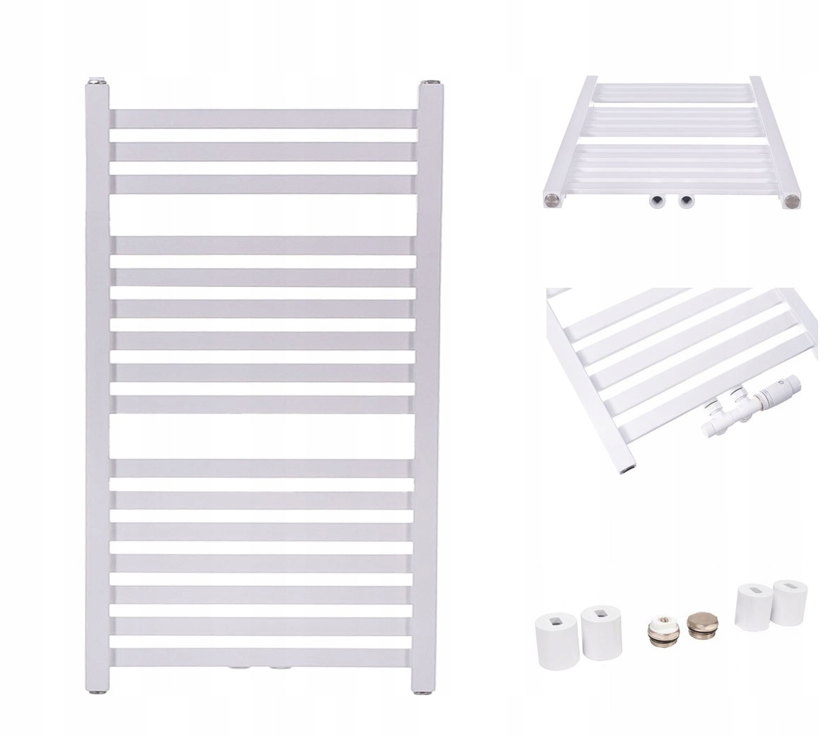 Vodný kúpeľňový radiátor Vinolli 430 W 530 x 950 mm biely