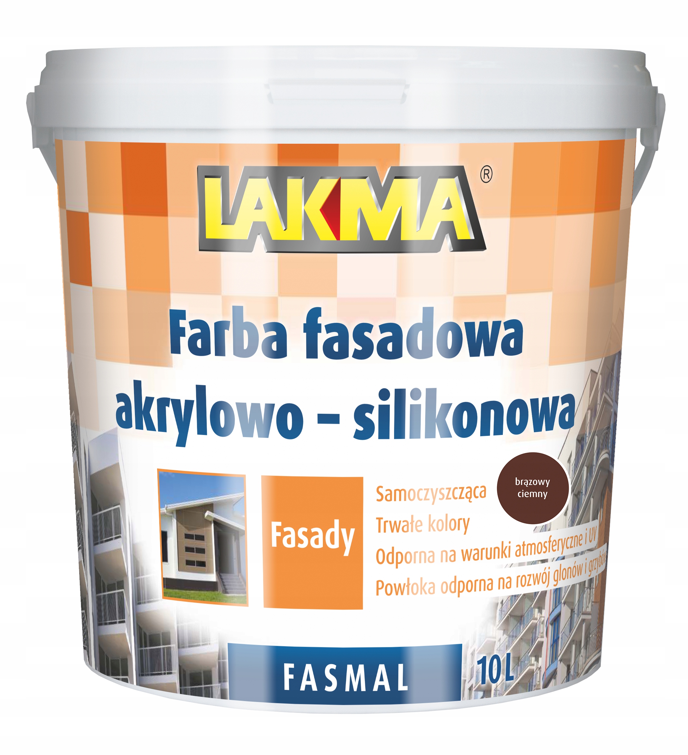 Lakma olejovo-ftalátová fasádna farba 10 l TMAVOHNEDÁ mat