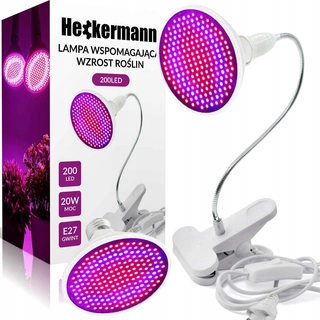 Lampa na pestovanie raslín - Stojacia lampa GROW na pestovanie rastlín Heckermann Home&amp;Garden 20 W + NÁLEPKU NEVHAZUJTE