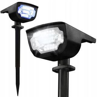 Solárna zapichovacia záhradná lampa - Verk Group vstavaná solárna lampa, čierna, 45 cm, 1 ks.