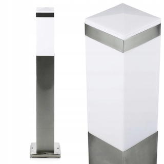 Svetelný stĺp do záhrady - Štvorcový stĺp osvetlenia Interlook E27, 65 cm, strieborný