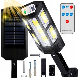 Uličná lampa - Pouličné svietidlo 220 W 1700 lm solárne napájanie + Diaľkové ovládanie pre solárnu indukčnú nástennú lampu