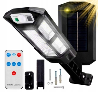 Uličná lampa - Pouličné svietidlo 200 W 1700 lm na solárne napájanie