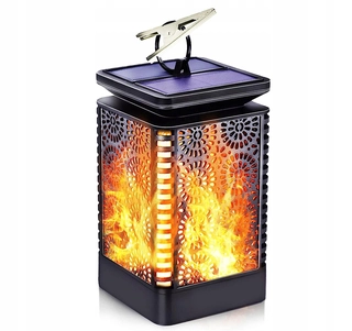Solárna zapichovacia záhradná lampa - Zabudovaná solárna lampa Interlook, čierna, 17 cm, 1 ks.