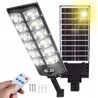 Uličná lampa - Pouličné svietidlo 1200 W 45000 lm solárny výkon + Diaľkové ovládanie pre solárnu indukčnú nástennú lampu