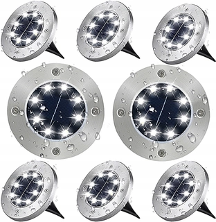 Solárna zapichovacia záhradná lampa - Solárna lampa DDK, strieborná, 13 cm, 8 ks.