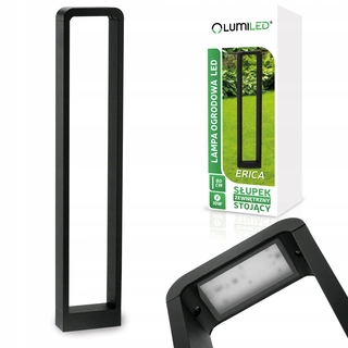 Svetelný stĺp do záhrady - Obdĺžnikový osvetľovací stožiar Lumiled, integrovaný LED zdroj, 80 cm, čierny