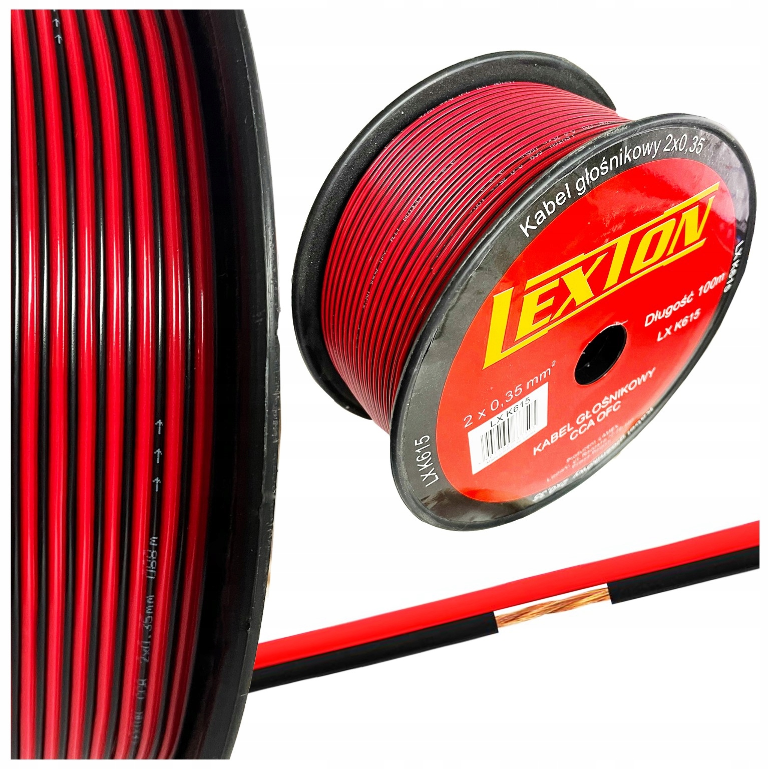 Lexton LXK615 reproduktorový kábel 100m 2x0,35