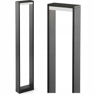 Svetelný stĺp do záhrady - Obdĺžnikový osvetľovací stĺp SuperLED s integrovaným LED zdrojom, 60 cm, čierny