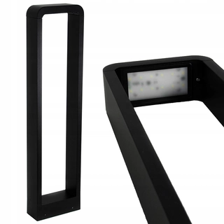 Svetelný stĺp do záhrady - Obdĺžnikový osvetľovací stĺp SuperLED s integrovaným LED zdrojom, 80 cm, čierny