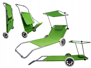 Záhradné lehátko, ležadlo - Lounger na plážových kolies s vrcholovým skladacom