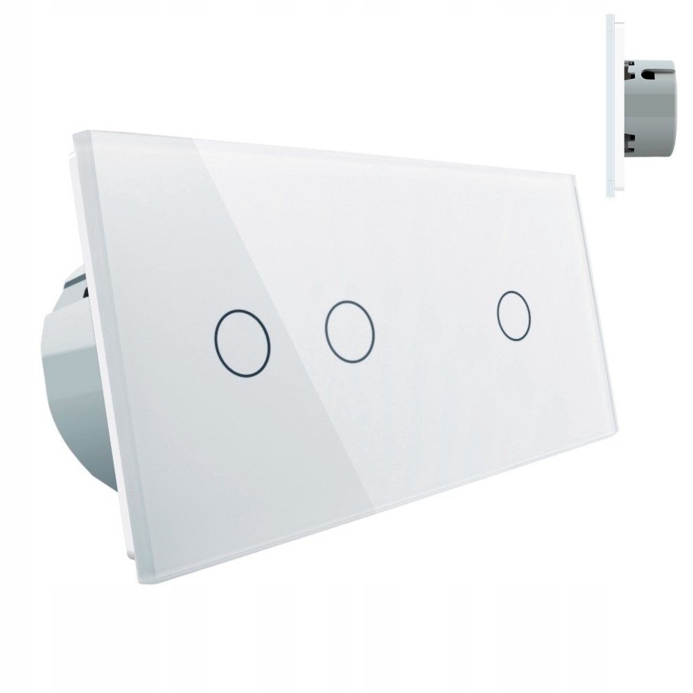 Livolo trojitý vypínač pod omietku, biely VL-C7012-61