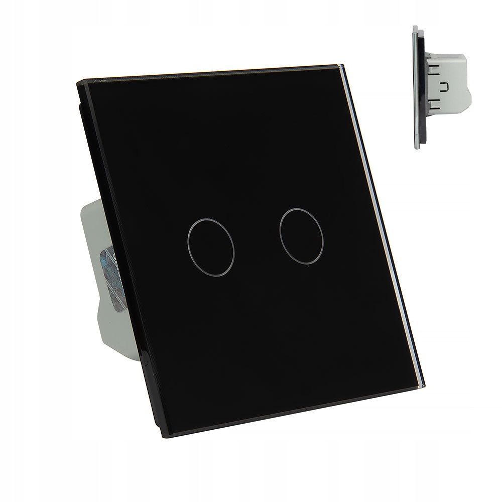 Dvojitý dotykový spínač, pod omietku Livolo black VL-C702-62