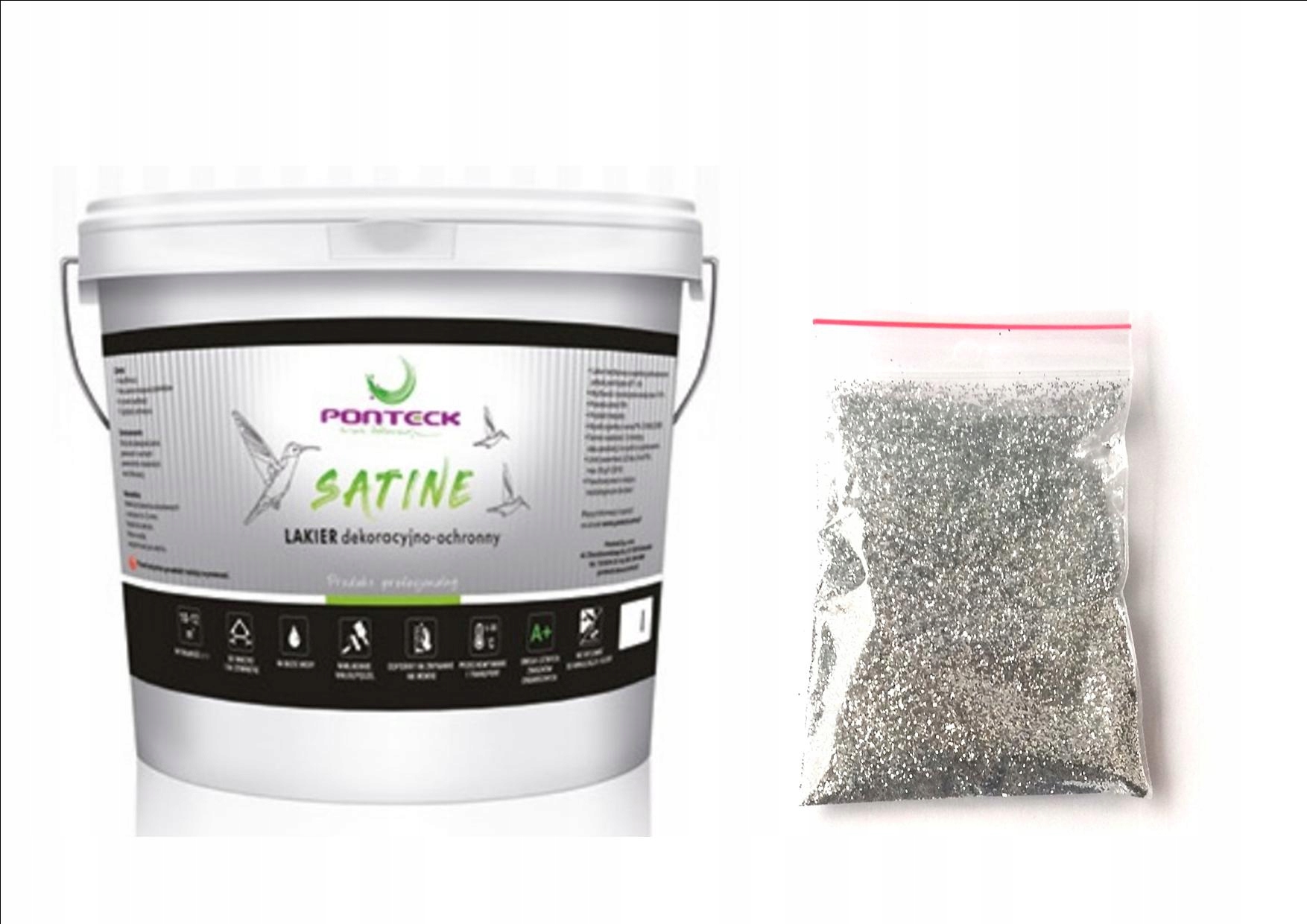 ČISTÝ SATÉNOVÝ LAK NA STENU LAK Glitter 1L