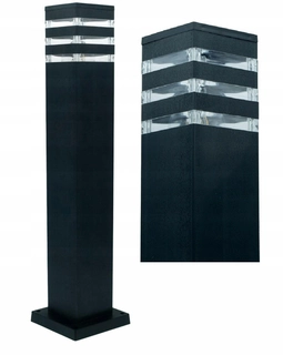 Svetelný stĺp do záhrady - Štvorcový stĺp osvetlenia Lumiled Texus s objímkou E27, 60 cm, čierny