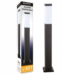Svetelný stĺp do záhrady - Okrúhly stĺp osvetlenia Masterled E27, 65 cm, strieborný