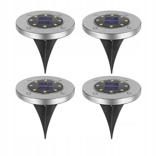 Solárna zapichovacia záhradná lampa - Solárna lampa LED-lux, strieborná, 13 cm, 4 ks.