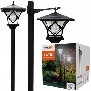 Solárna zapichovacia záhradná lampa - Solárna lampa SuperLED, čierna, 150 cm, 1 ks.