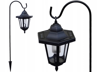 Solárna zapichovacia záhradná lampa - POLIFACH vstavaná solárna lampa, čierna, 64 cm, 1 ks.
