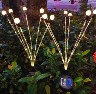 Solárna zapichovacia záhradná lampa - OldBro vstavané solárne svietidlo 76 cm 2 ks.