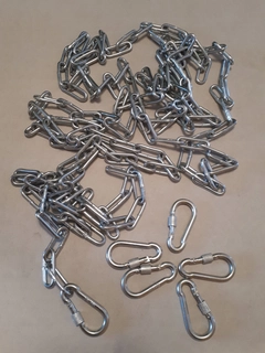 Záhradná hojdačka - Reťaz 2 x 2,75 metrov, 6 karabín na hojdačku
