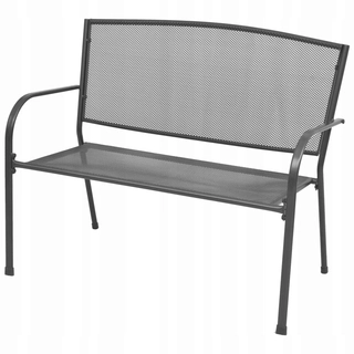Záhradná lavička - Záhradná lavica, 108 cm, oceľ a mriežka, antracit