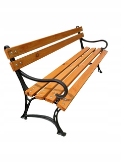 Záhradná lavička - Terasa záhradná lavička v parku 150 cm LITINOVÉ ŽELEZNÉ NOHY