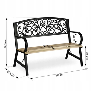 Záhradná lavička - Záhradná lavica s operadlom 122 x 88,5 x 55,5 cm SOF