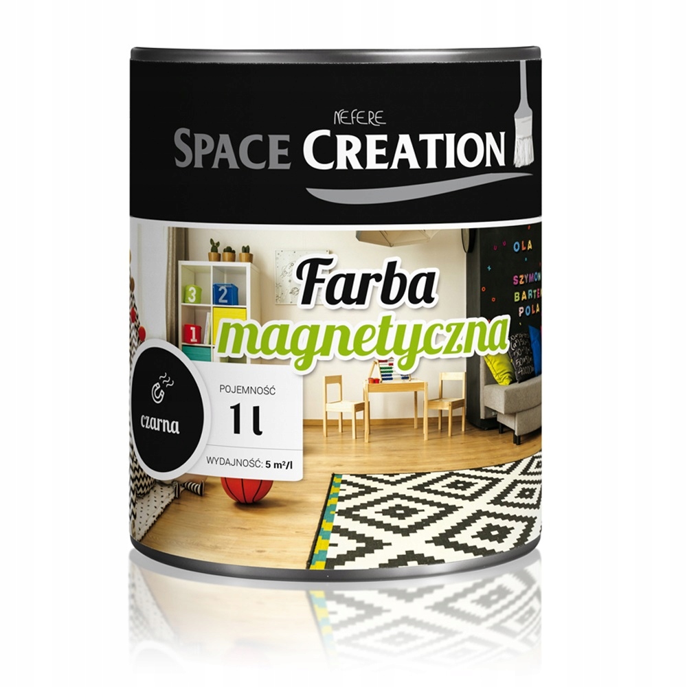 Akrylová farba na drevo, nábytok, kov, magnetická, základný náter, steny Space Creation 1 l pololesklá