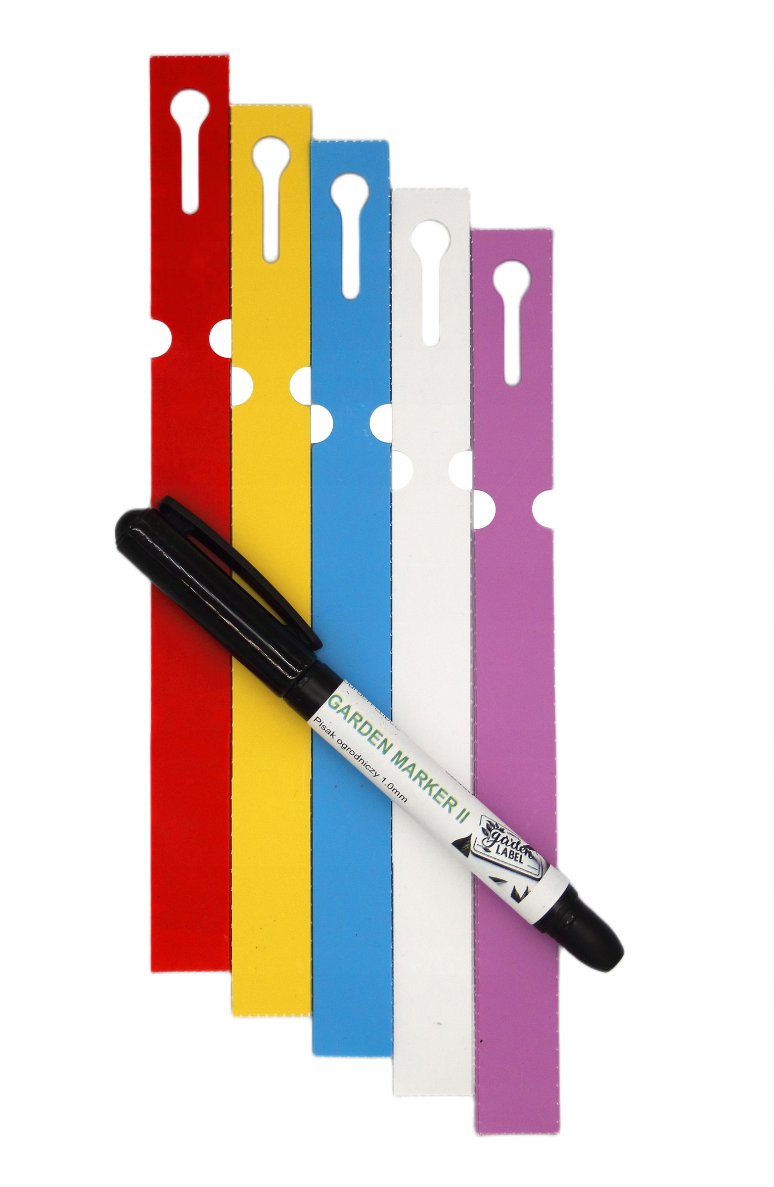 MARKER II+ 5 FAREBNÝCH štítkov so slučkami na popis rastlín 200x17mm (17x200) 500