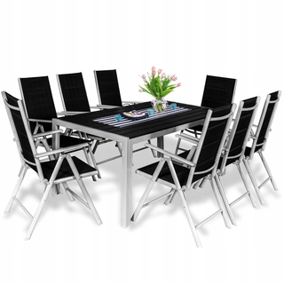 Záhradný nábytok - Záhradný nábytok ALU + WPC Dinner Set 8 ľudí