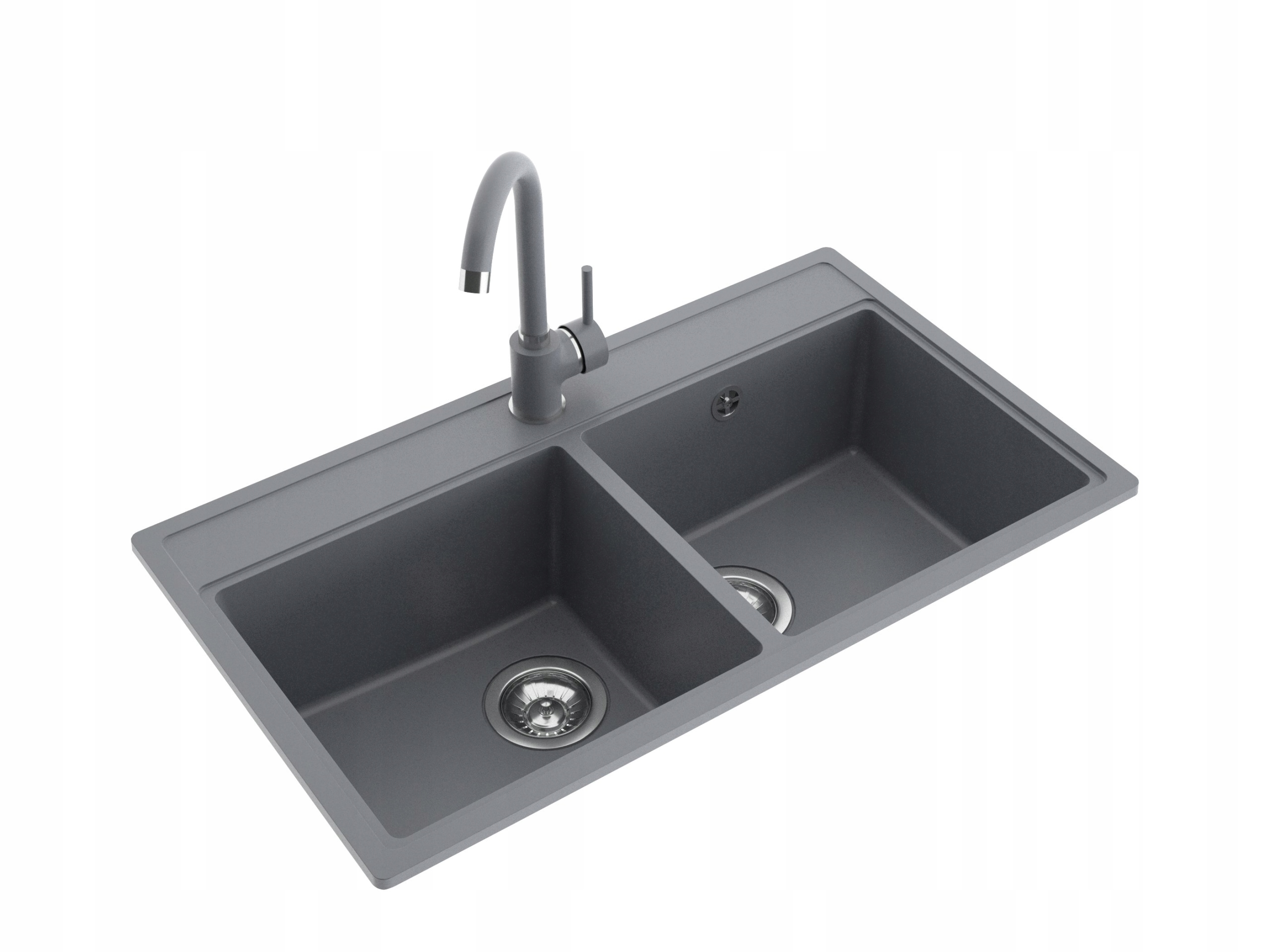 Dvojmiskový drez Miló, čierna žula