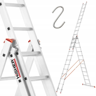 Rebrík -  Silný hliníkový rebrík 3x12 Universal Highr