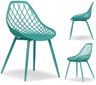 Stolička do záhrady - Módne tyrkysové OpenWork Chico Chair Garden Terasa