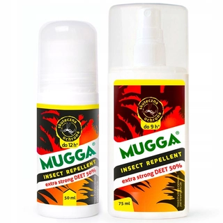 Repelent proti hmyzu - Mugga Deet sprej proti komárom a kliešťom 50% 75 ml + Mugga liquid proti kliešťom a komárom 0,05 kg 50 ml