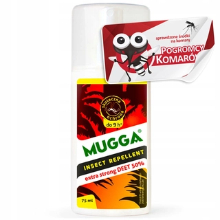 Repelent proti hmyzu - Mugga Deet sprej proti komárom a kliešťom 50% 75 ml + Samolepiace etikety v obdĺžnikových hárkoch 1 ks.