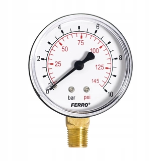 Manometer M63 R 0-10 Bar Vertical Ferro